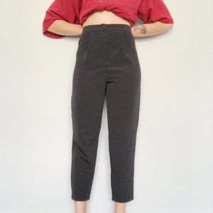 Black Capri Divided High Waist Slacks